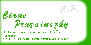 cirus pruzsinszky business card